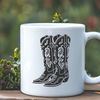 Detailed Boot Design Illustration Vector illustration of a pair of cowboy boots with a detailed design.