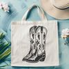 Detailed Boot Design Vector A pair of cowboy boots with intricate details in a vector format.