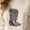 Western Boots Vector Image A pair of western-style boots with intricate details and stitching, suitable for vector design projects.