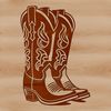 A pair of cowboy boots in vector format.