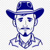 Rugged Cowboy Vector Character A vector graphic representation of a rugged cowboy character.