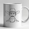 Western Character SVG Icon A stylized illustration of a cowboy in an SVG format.