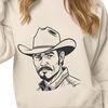 Western-Themed Vector Graphic Art A traditional Western-style cowboy illustration in vector format.