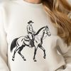 A rugged cowboy on horseback. A digital illustration of a cowboy riding a horse in the open range, suitable for personal or commercial use.