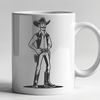 Free SVG Image of a Cowboy A digital illustration of a classic cowboy with a hat and boots.
