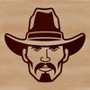 A simple illustration of a cowboy in a classic Western outfit, suitable for vector art designs.