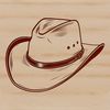 Western Hat Vector Graphic A stylized illustration of a classic cowboy hat, suitable for vector design and cutting machine projects.