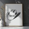 Western Style Vector Hat A traditional cowboy hat made from vector lines, suitable for graphic design projects.