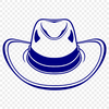 Vector Cowboy Hat Silhouette A classic cowboy hat icon in vector format, ideal for digital designs and craft projects.