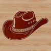 A stylized cowboy hat design perfect for crafting and art. An open-source vector graphic design of a traditional cowboy hat.