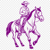Western Rider SVG Illustration A classic illustration of a cowboy on horseback, suitable for vector art designs.
