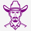 Western Style SVG Clip Art A digital illustration of a cowboy in a classic western style, suitable for graphic design projects.