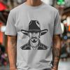 Rodeo Roy - Western Illustration A simple outline illustration of a cowboy in western attire, ideal for vector art designs.