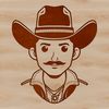A vector illustration of a cowboy in a rustic pose, suitable for digital cutting machines like Cricut.