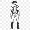 Western Illustration in Vector Format A cartoon cowboy illustration in vector format.