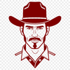 Western Character Illustration A vector graphic depiction of a rugged cowboy character.