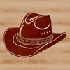 Vector Graphic Cowboy Hat Design A stylized vector illustration of a classic cowboy hat.