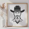 Stylized western illustration in vector format A stylized illustration of a cowboy in vector format.