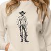 Western Inspiration Vector Graphic A traditional cowboy illustration created in vector format, suitable for digital design projects.