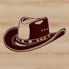 A stylized cowboy hat illustration A classic cowboy hat made from vector lines and shapes, suitable for digital cutting machines like Cricut.
