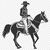 Cowboy Silhouette Icon Western cowboy silhouette against a plain background