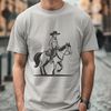 Riding Free Cowboy SVG Art A cowboy riding on horseback, represented as vector art.
