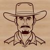 A cartoon cowboy character in vector format.
