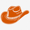 Classic Cowboy Style Vector Graphics A vector illustration of a classic cowboy hat with a wide brim and high crown.