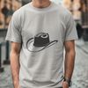 Traditional Cowboy Hat Silhouette Vector illustration of a traditional cowboy hat with wide brim and high crown.