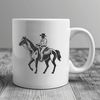 Western Rider Illustration A cowboy riding a horse, illustrated in vector format.