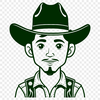 Rodeo Rider SVG Clip Art Design An SVG clip art design of a cowboy figure.