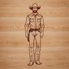 A simple illustration of a cowboy in classic attire, suitable for various digital applications.