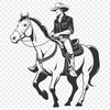 Free Vector Cowboy Graphics Illustration of a cowboy riding a horse, suitable for vector graphics and commercial or personal projects.