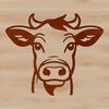Farm Animal SVG Clip Art A simple line drawing of a cow's head, suitable for various applications including farm-themed designs.