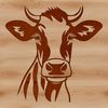 Realistic Cow Head Illustration A realistic illustration of a cow's head, suitable for various design projects.
