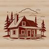 A simple cabin illustration in vector format, suitable for digital cutting machines like Cricut.