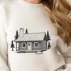 Traditional Style Cabin Clip Art A vector graphic representation of a traditional-style cabin with rustic details and a cozy atmosphere.