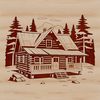 Traditional Wooden Cabin Vector Image A stylized illustration of a traditional wooden cabin in the woods.