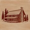 Beautiful Cabin Clip Art SVG File A simple cabin design for printing or cutting, created as an SVG file for easy editing.