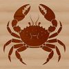 Crab Illustration with Outstretched Claws A realistic illustration of a crab with its claws extended.
