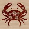 Colorful Crab Clip Art A blue crab standing on its hind legs with a floral pattern on its shell.