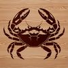 Colorful Beach Creature Illustration Illustration of a crab, a wild marine animal with a hard exoskeleton and multiple legs.