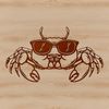 Cool Crab with Shades Illustrated crab with sunglasses, depicted in vector art style.