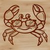 A digital illustration of a crab in vector format.
