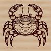 A stylized illustration of a crab, suitable for vector design projects.