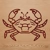 Wild Crab Silhouette Simple line drawing of a wild animal crab.