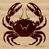 Illustrated crab graphic featuring a realistic wild animal design suitable for cutting machines and vector art.