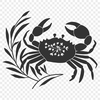 Floral Crab In DXF - Free Download