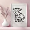 Creative Standing Bear Drawing - PNG