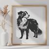 Stunning Standing Australian Shepherd Printable Artwork